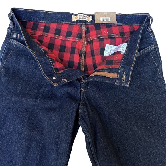 Carhartt NWT Womens14 Straight Leg Blaine Flannel Lined Jean Rugged Flex Capsule - Picture 5 of 16